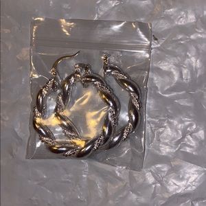 Brand new silver loop earrings